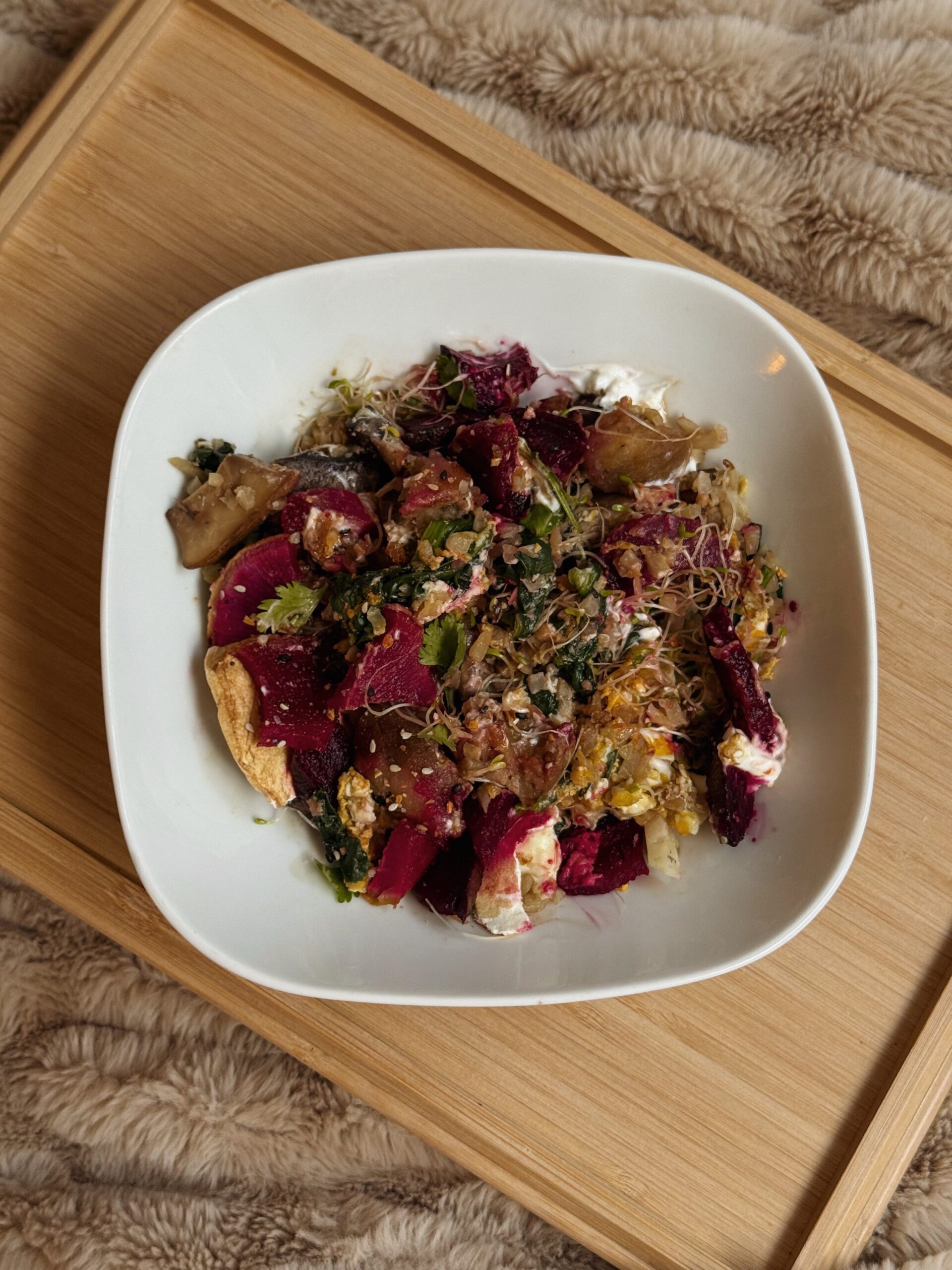 Egg, Beets & Eggplant Salad